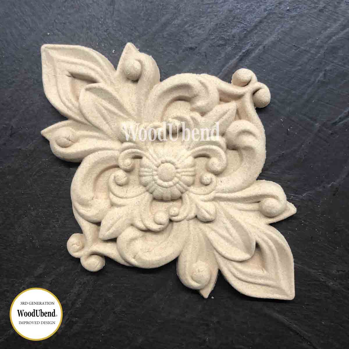 CENTERPIECE 10.3 x 7.5 cms Decorative Antique Moulding Applique WoodUbend 2117