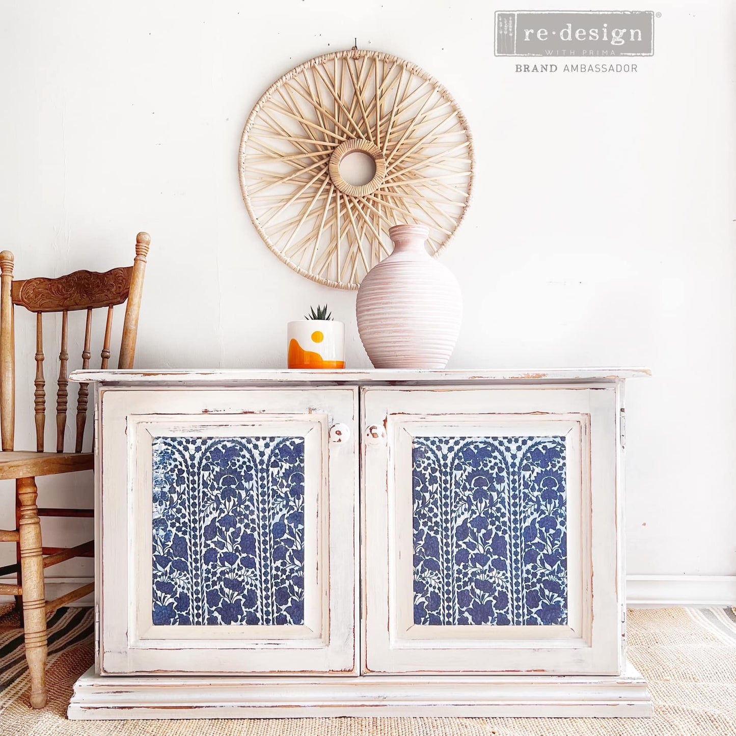 The Blue House - A1 Rice Paper for Decoupage - LARGE - 59.4cm x 84.1cm - Re-Design with Prima