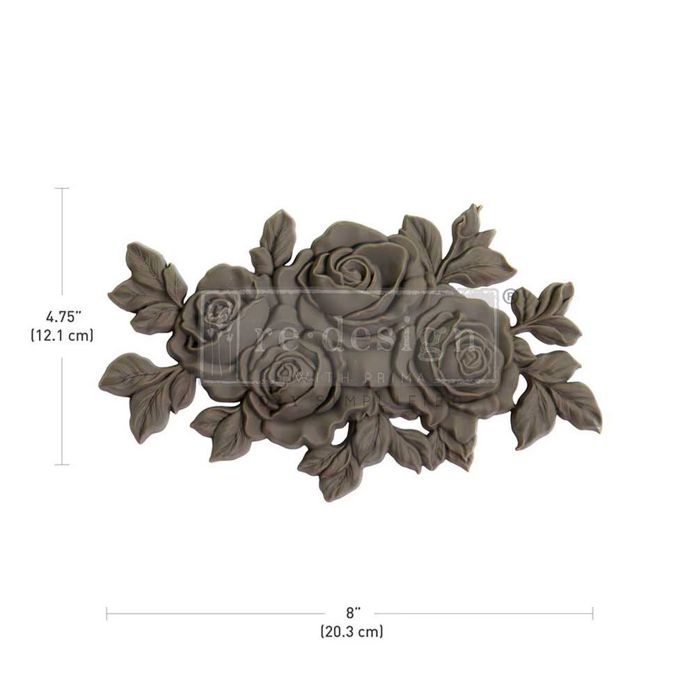 Timeless Petals – 12.1cm x 20.3cm - Roses Applique Moulding by ReDesign with Prima