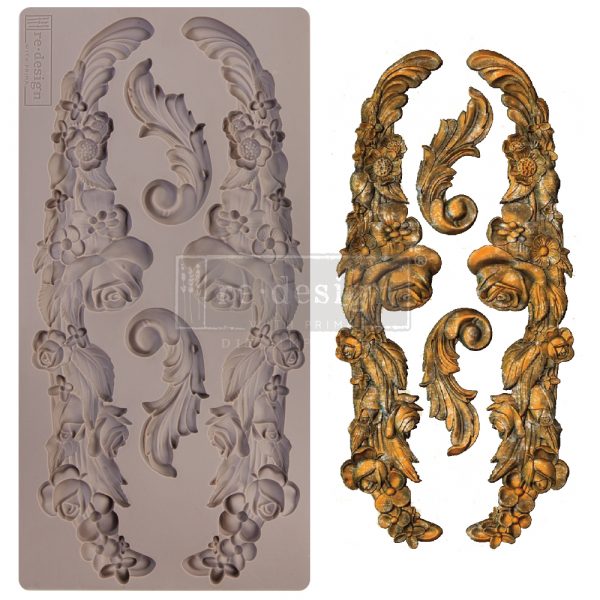 DELICATE FLORAL STRANDS Decor Mould Re-Design with Prima 5" x 10"