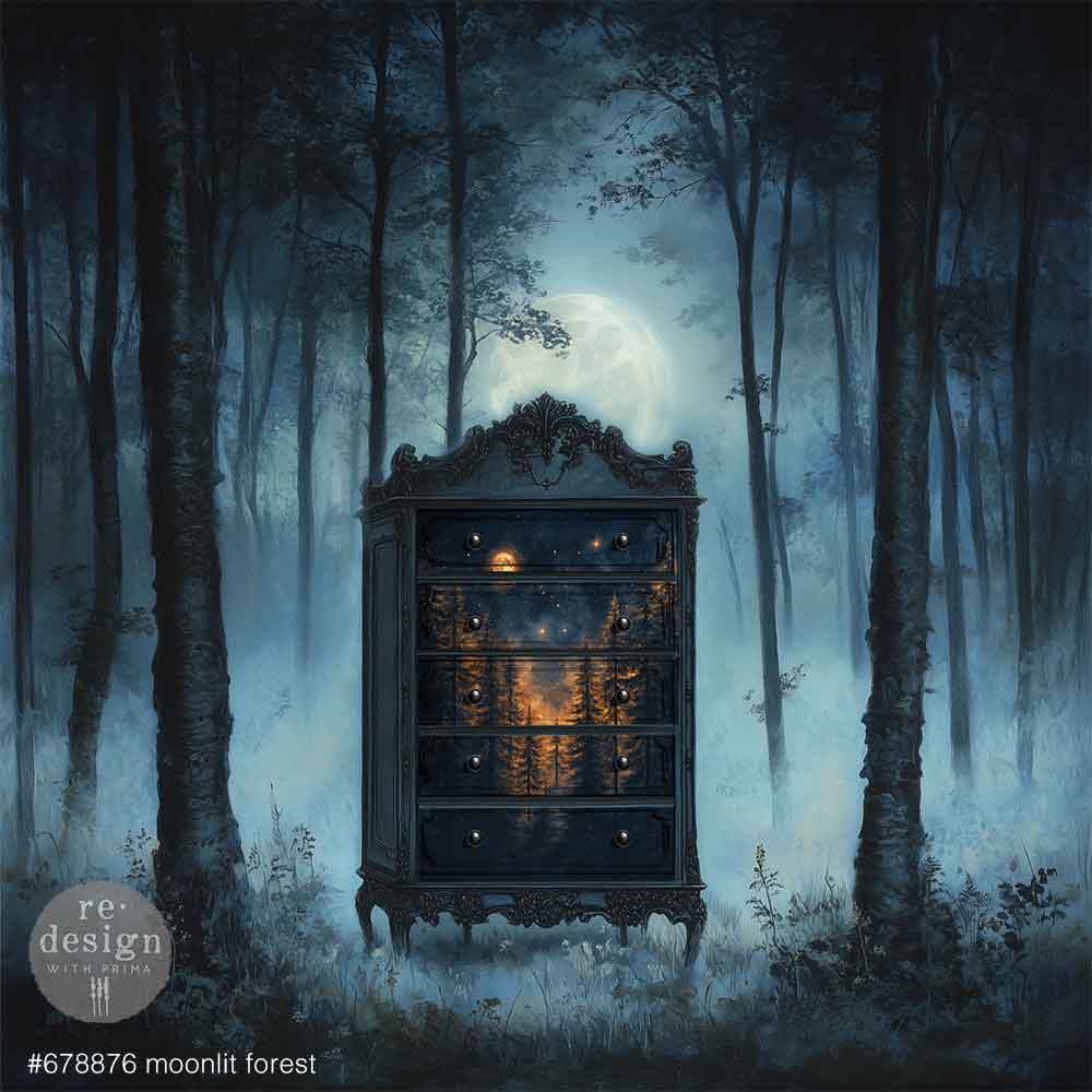 Moonlit Forest - Limited Edition - A1 Decoupage Paper - Reversible