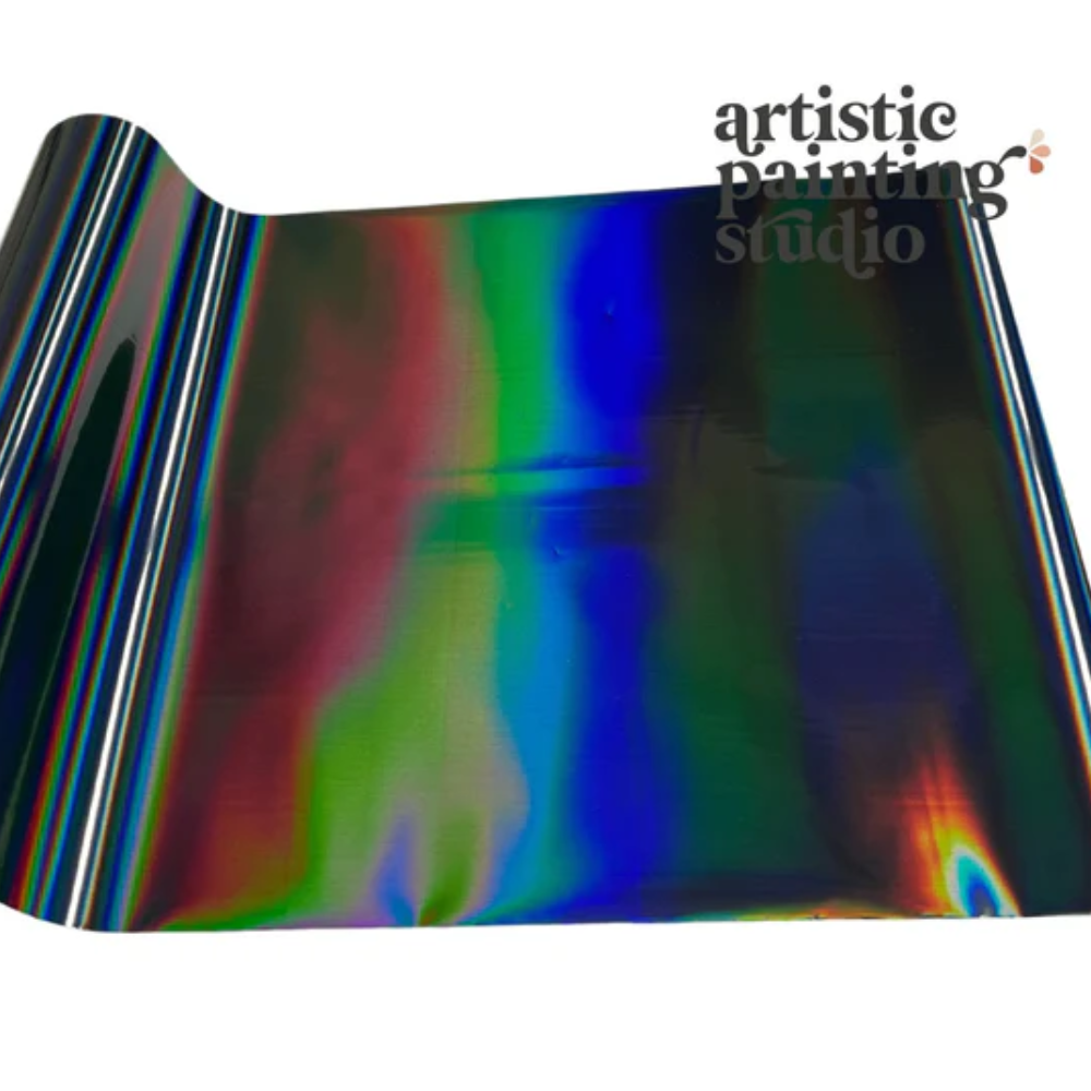 BLACK RAINBOW - Holographic - Rub On Metallic Foil by APS