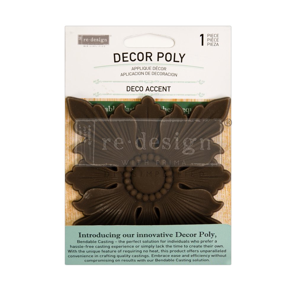 DECO ACCENT – 10.2cm x 10.2cm x 0.69cm - Flexible Applique Moulding by ReDesign with Prima