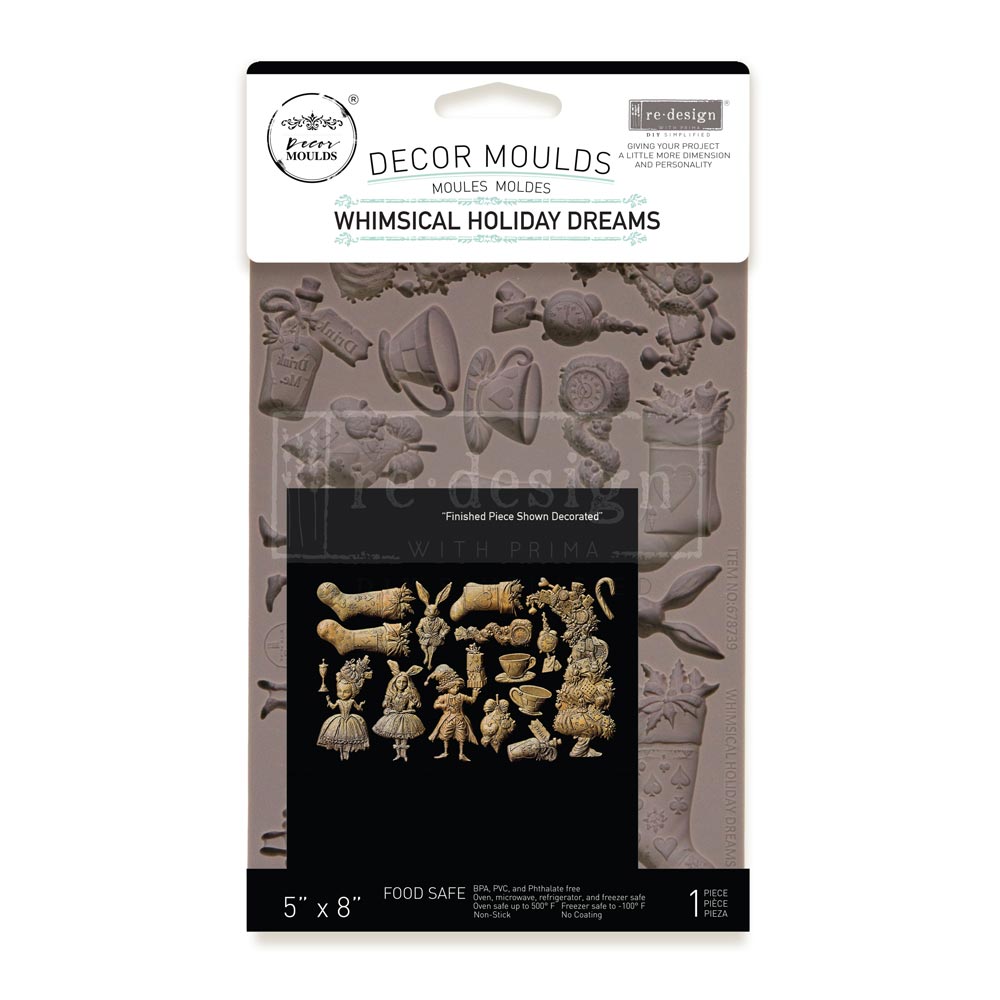 Whimisical Holiday Dreams Decor | Food | Craft Mould Re-Design with Prima 8" x 5"