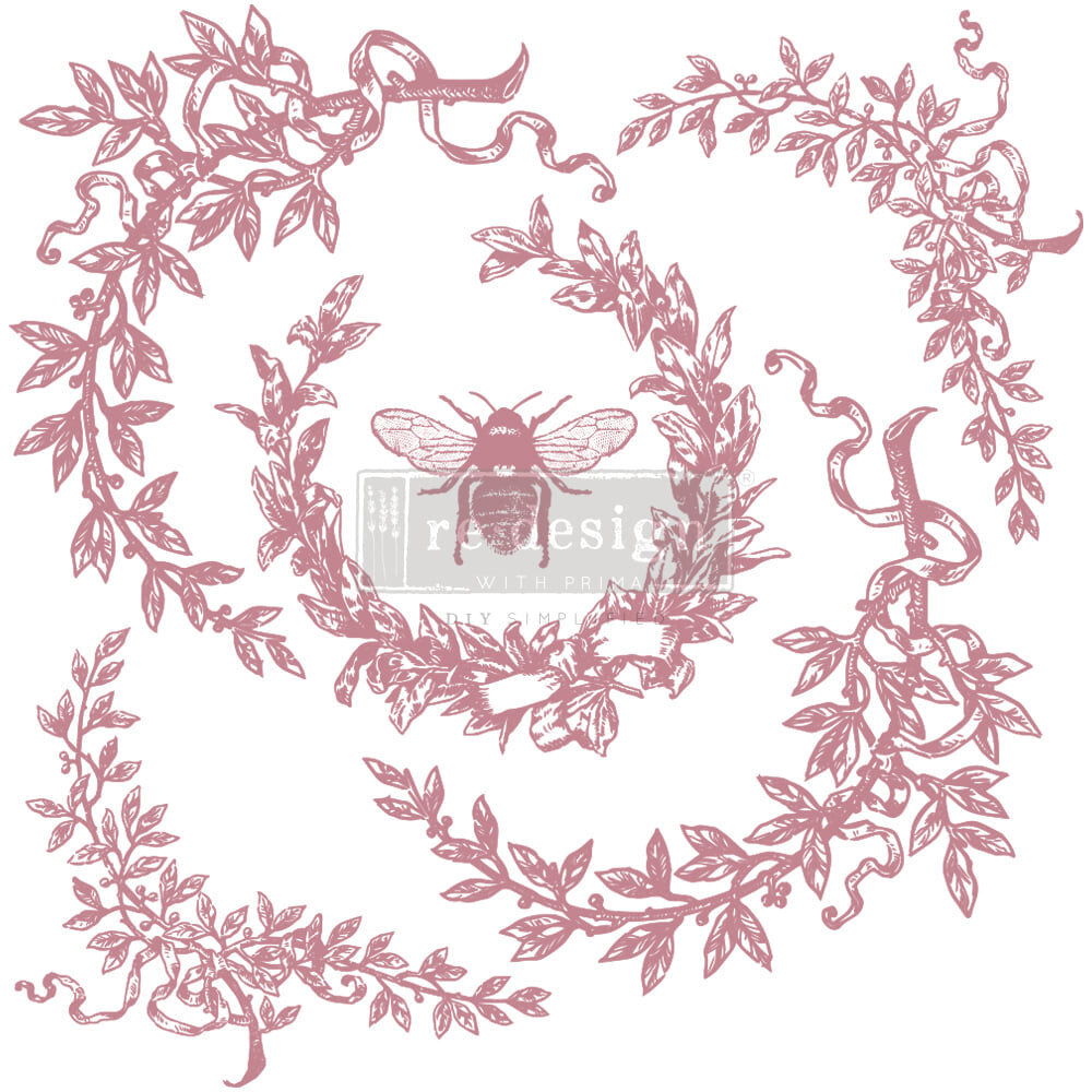 CLEAR CLING DECOR STAMP - French Laurels - ReDesign with Prima - 6 piece