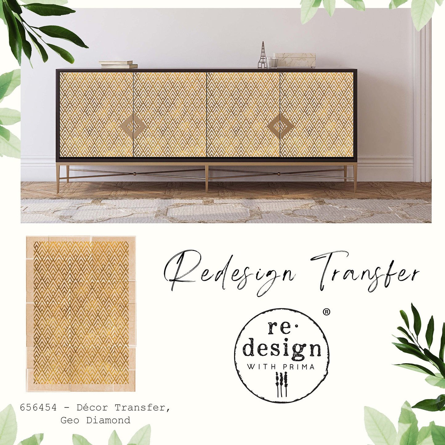 GEO DIAMOND - 24" x 35" - Re-design With Prima Furniture Decor Transfer