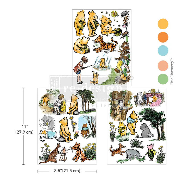 Honeyfern Hollow transfer by Redesign with Prima. 3 sheets with woodland characters in vintage style. Perfect for nurseries & children's furniture.