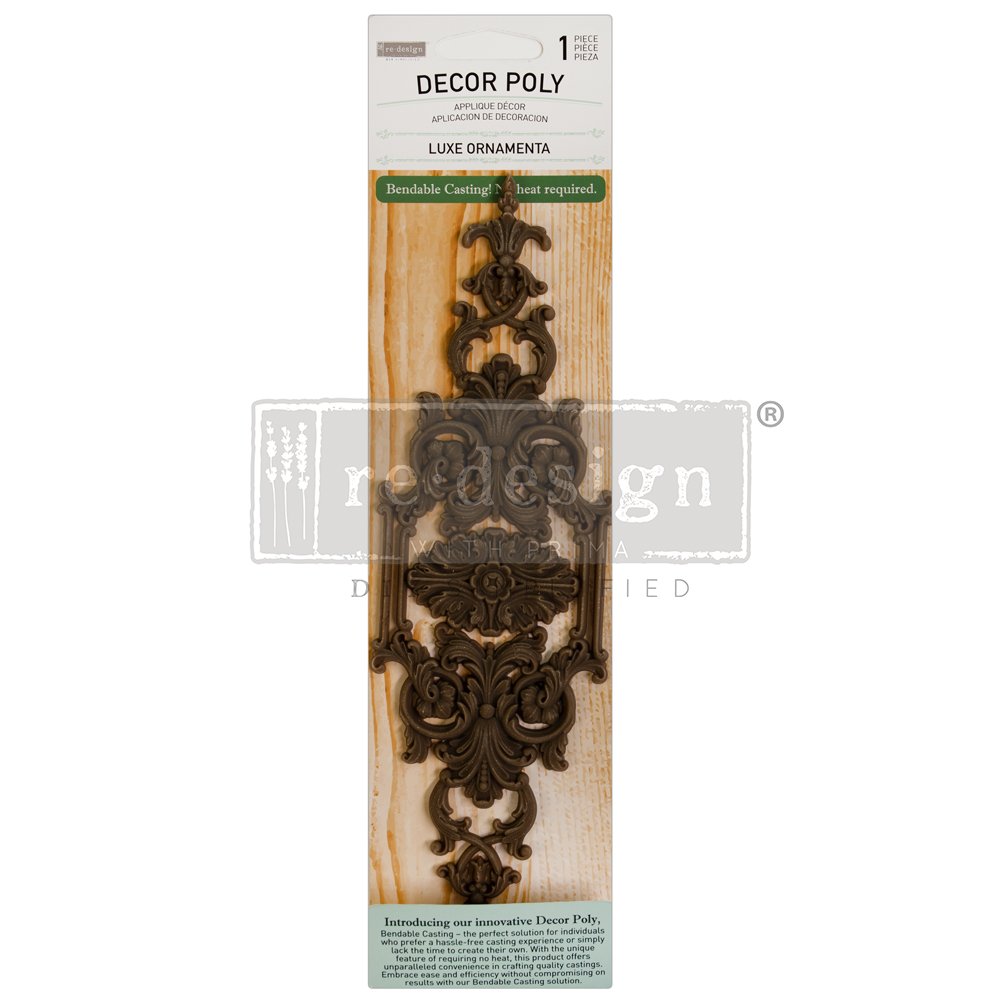 LUXE ORNAMENTA – 25.4cm x 7.1cm x 0.66cm - Flexible Applique Moulding by ReDesign with Prima