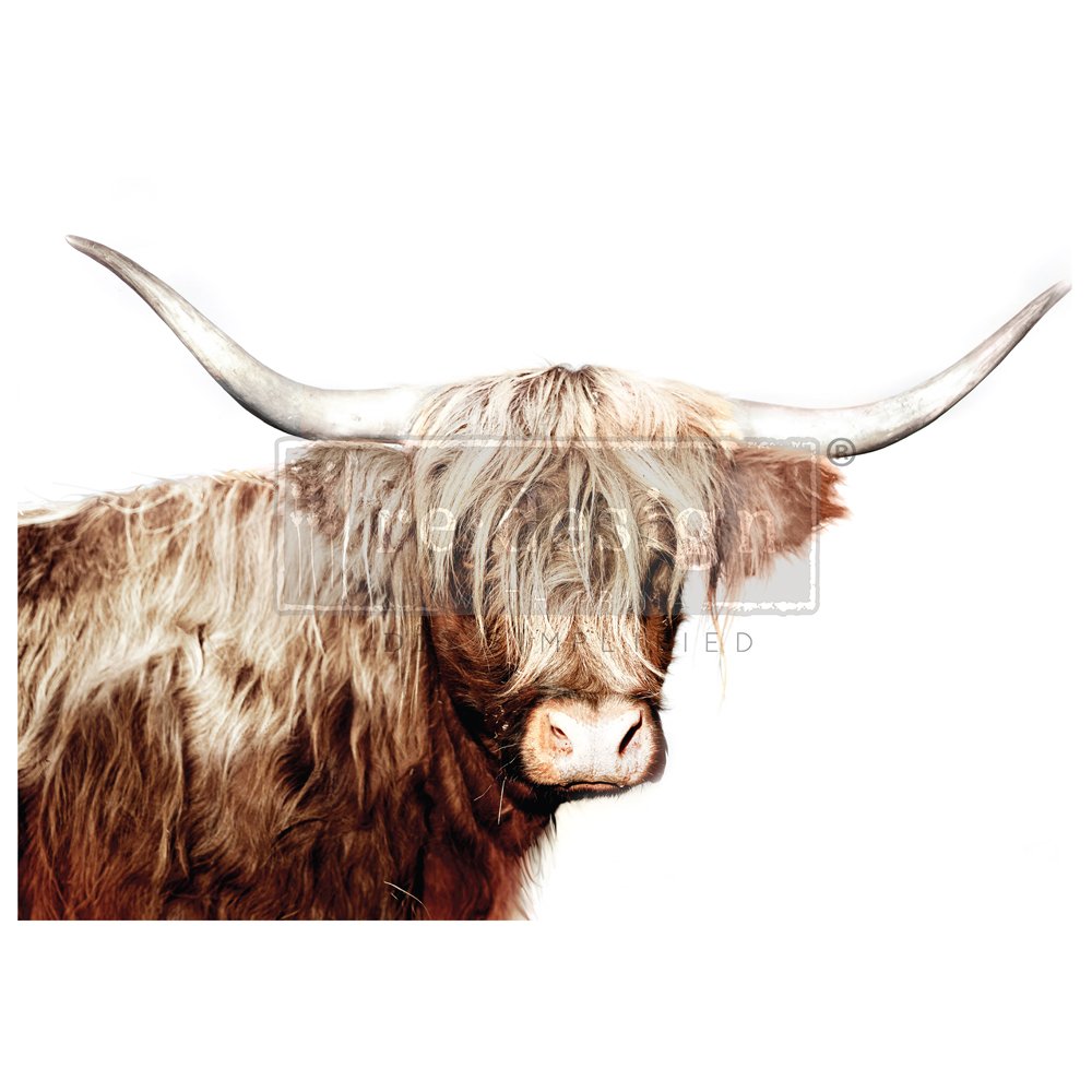 MAJESTIC MOO - A1 Fiber Paper for Decoupage - LARGE - 59.4cm x 84.1cm - Re-Design with Prima