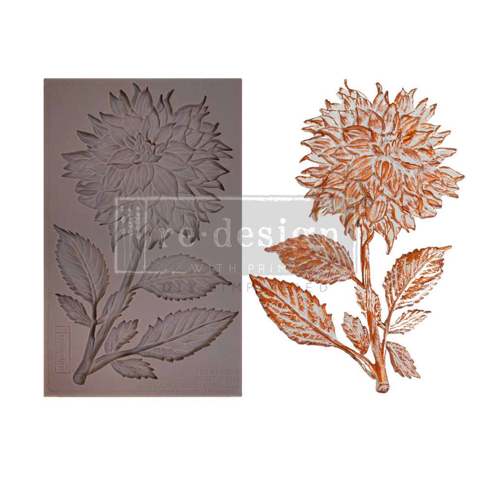 SWEET DAHLIA Decor Mould Re-Design with Prima 8" x 5"