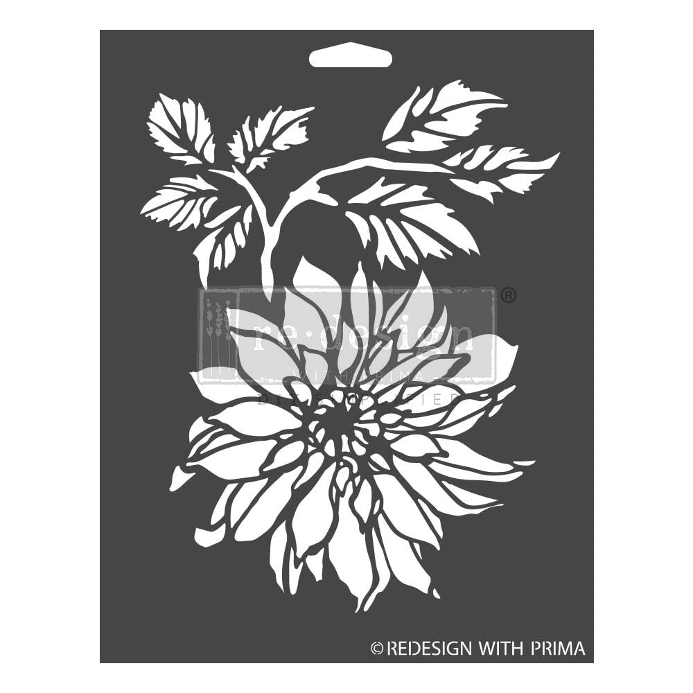 DAHLIA GARDEN Decor Stencils 22.9cm x 30.5cm by ReDesign with Prima