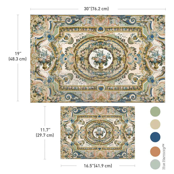Serenade In Blue decoupage fibre paper by Redesign with Prima. 2 sheets with vintage florals in soft blues. Perfect for furniture upcycling.