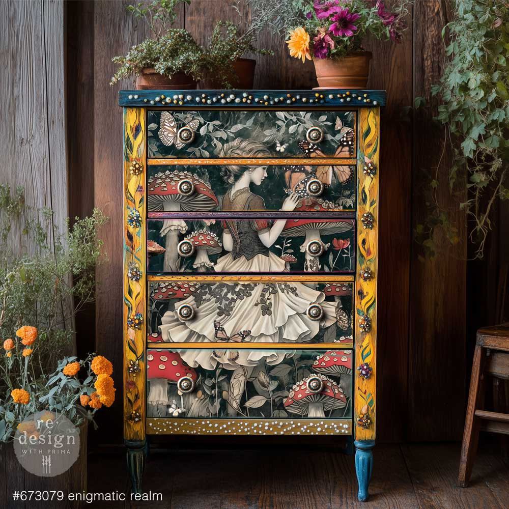 A1 Fiber Paper for Decoupage - Enigmatic Realm - Lost In Wonderland - 59.4cm x 84.1cm - Re-Design with Prima - Decoupage - Baillea's Interiors -