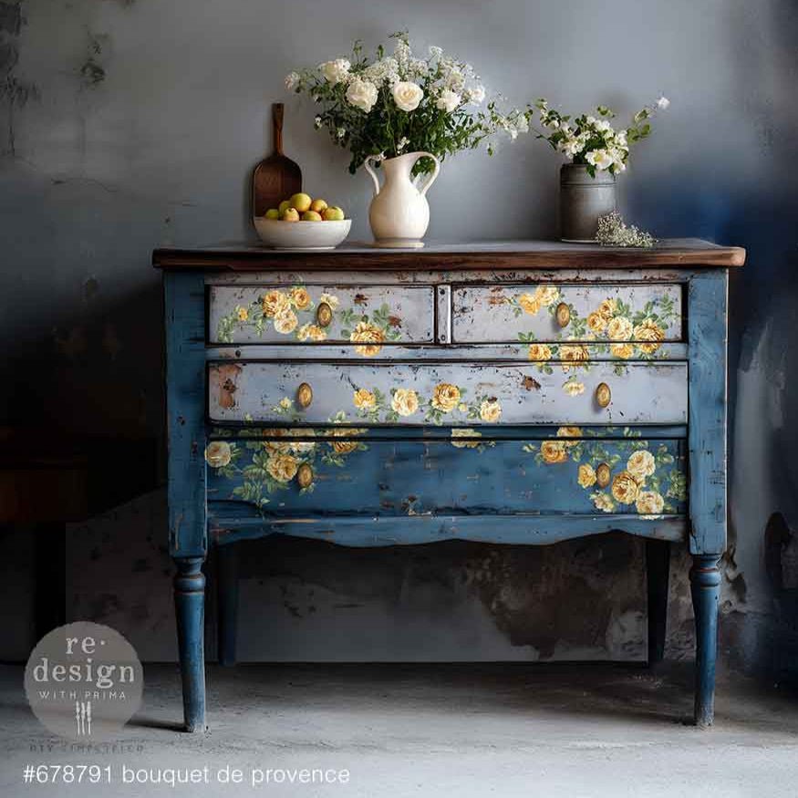 Bouquet De Provence - 3 sheets - 21.5cm x 27.9cm each - Redesign with Prima Decor Transfer Decal - Furniture Transfer - Baillea's Interiors -