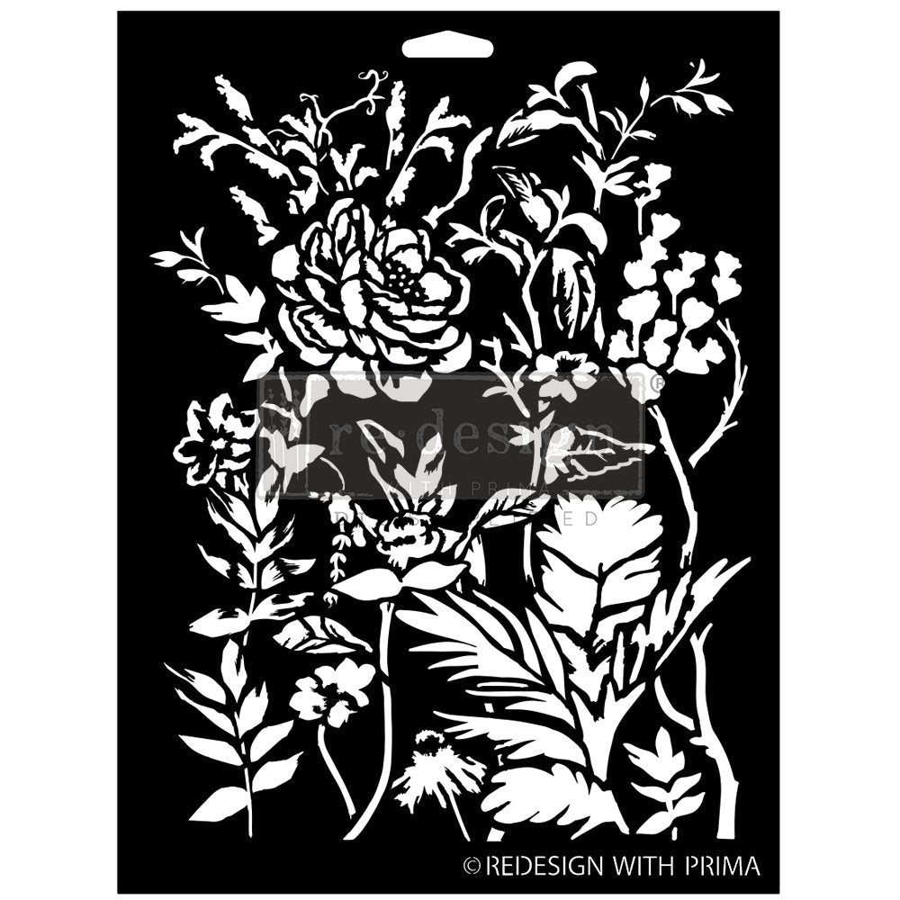 CERULEAN BLOOMS Decor Stencils 22.9cm x 30.5cm by ReDesign with Prima - Stencil - Baillea's Interiors -