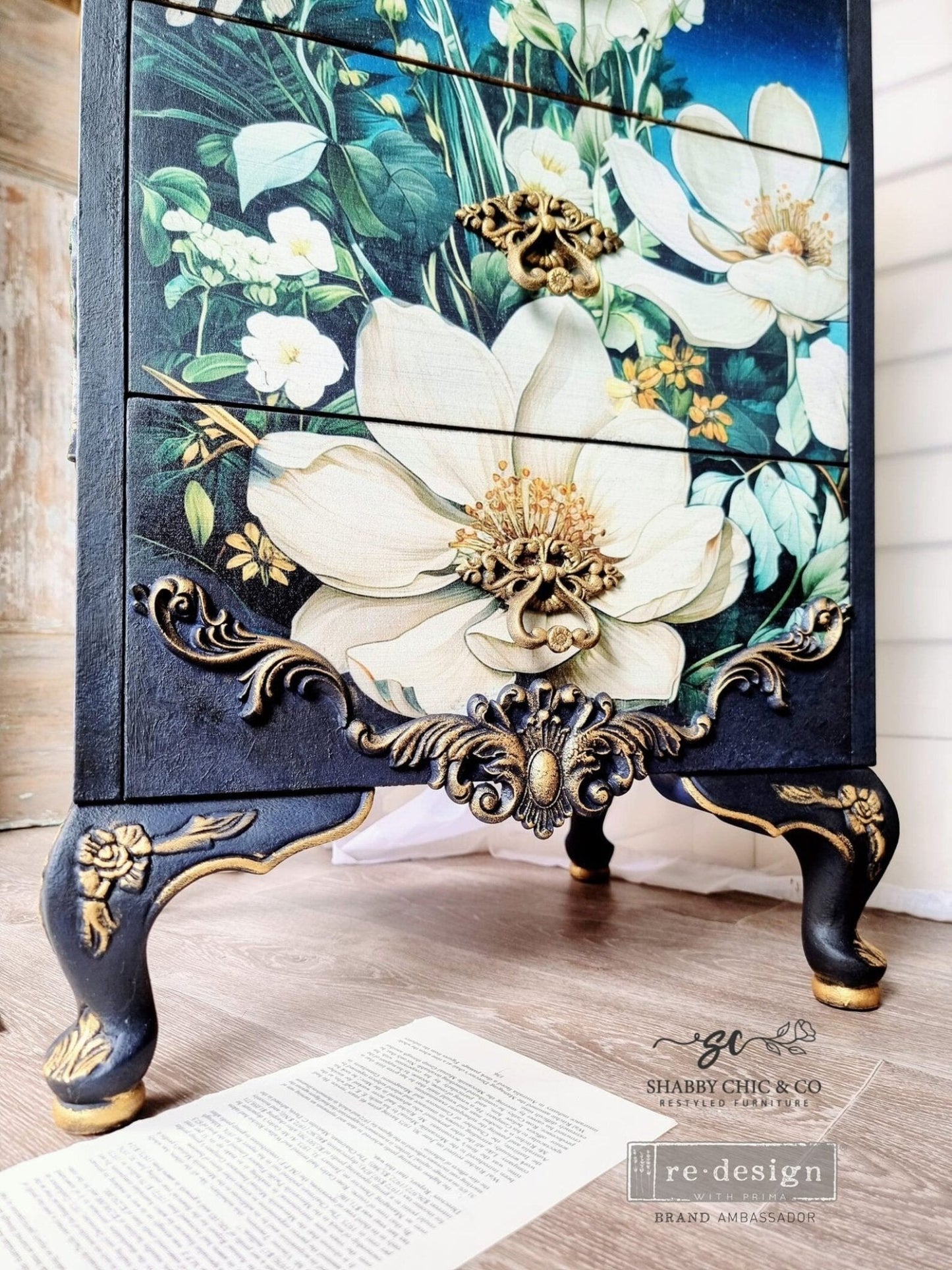 Contrast of Night and Petal - A1 Fiber Paper for Decoupage - LARGE - 59.4cm x 84.1cm - Re-Design with Prima - Decoupage - Baillea's Interiors -