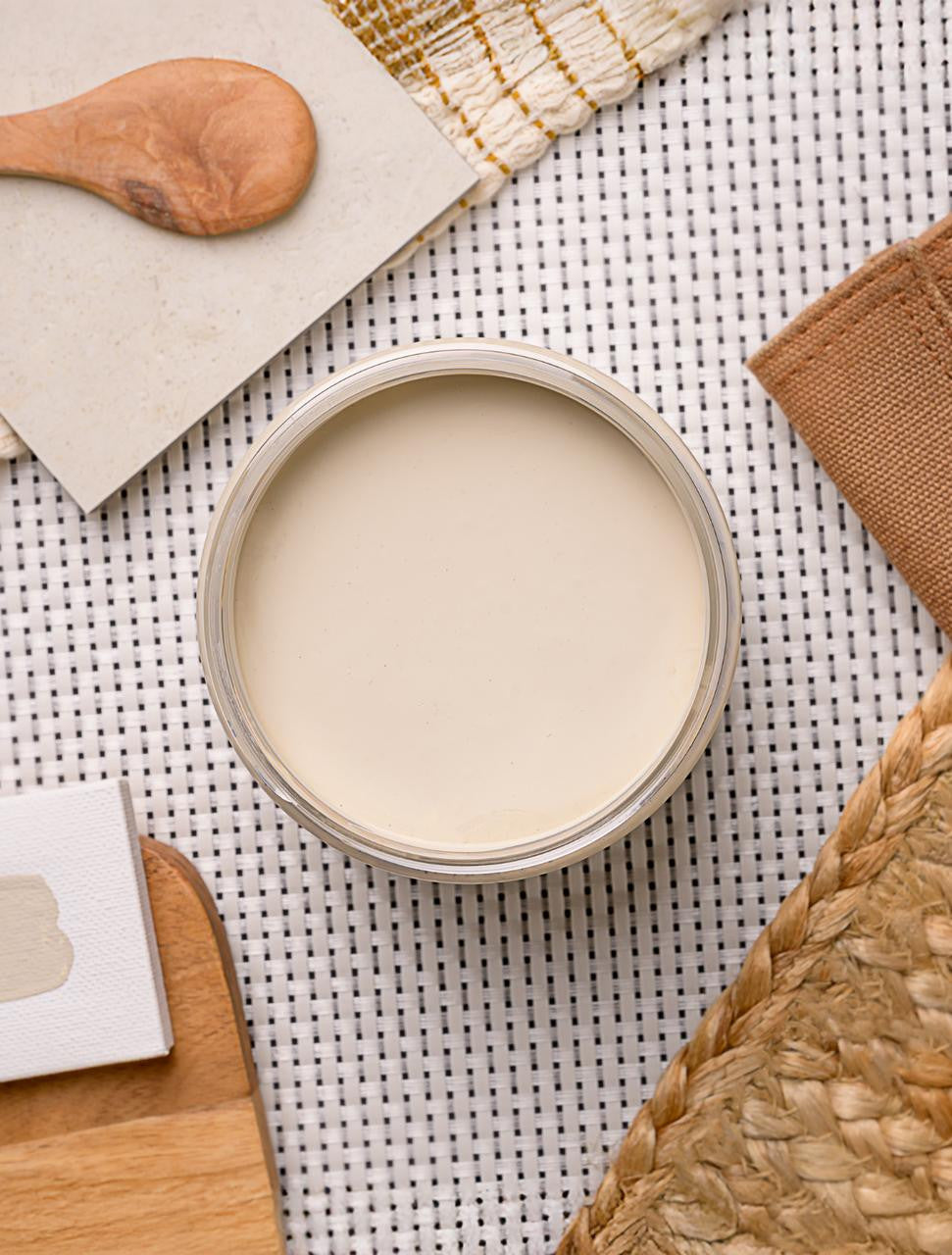 Soft beige chalk mineral paint by Dixie Belle. Perfect for furniture upcycling. Water based, low VOC, self leveling. Available in 118ml to 946ml. UK stockist.