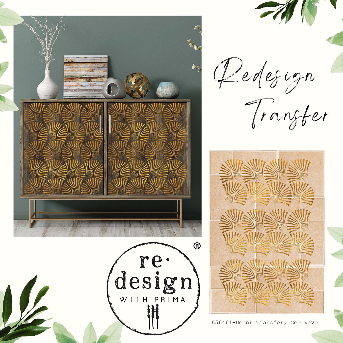 GEO WAVE - 24" x 35" - Re-design With Prima Furniture Decor Transfer