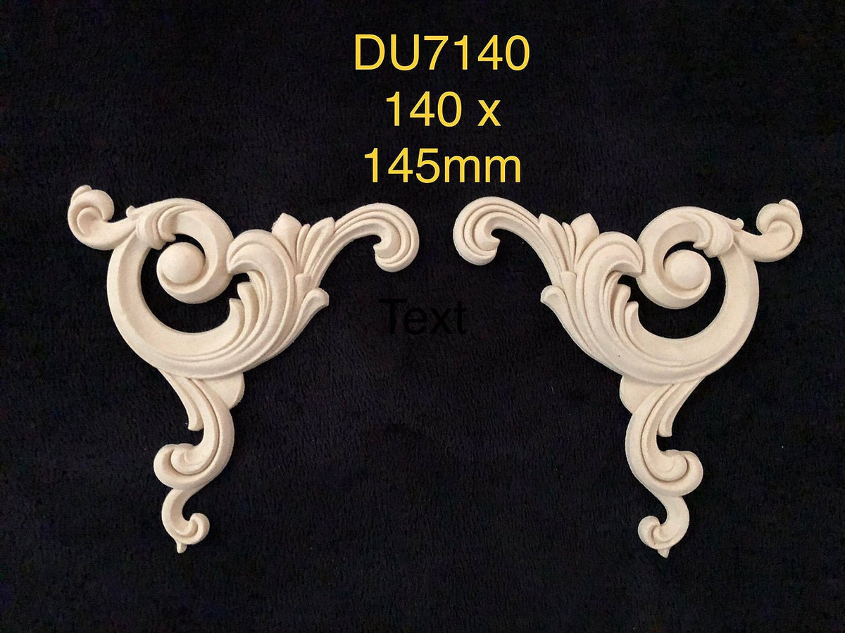 Heat Bendable Wood Pair of Corner Scrolls From Decocurve - DU7140 - Moulding - Baillea's Interiors -