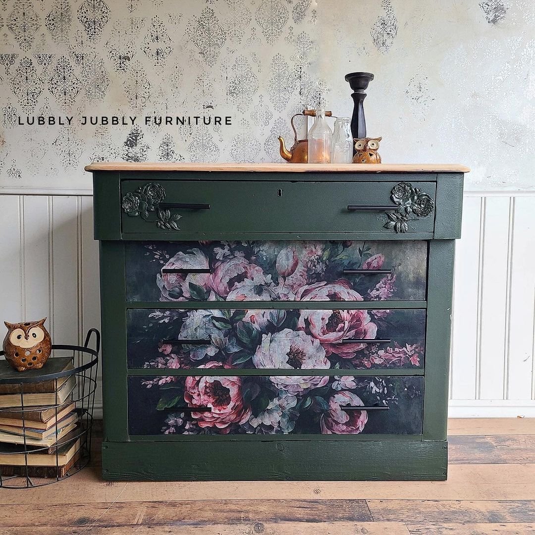 Mossy Rose Delight - A1 Rice Paper for Decoupage - LARGE - 59.4cm x 84.1cm - Re-Design with Prima - Decoupage - Baillea's Interiors -