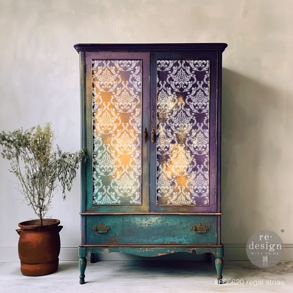 REGAL STRIAE Decor Stencils 22.9cm x 30.5cm by ReDesign with Prima