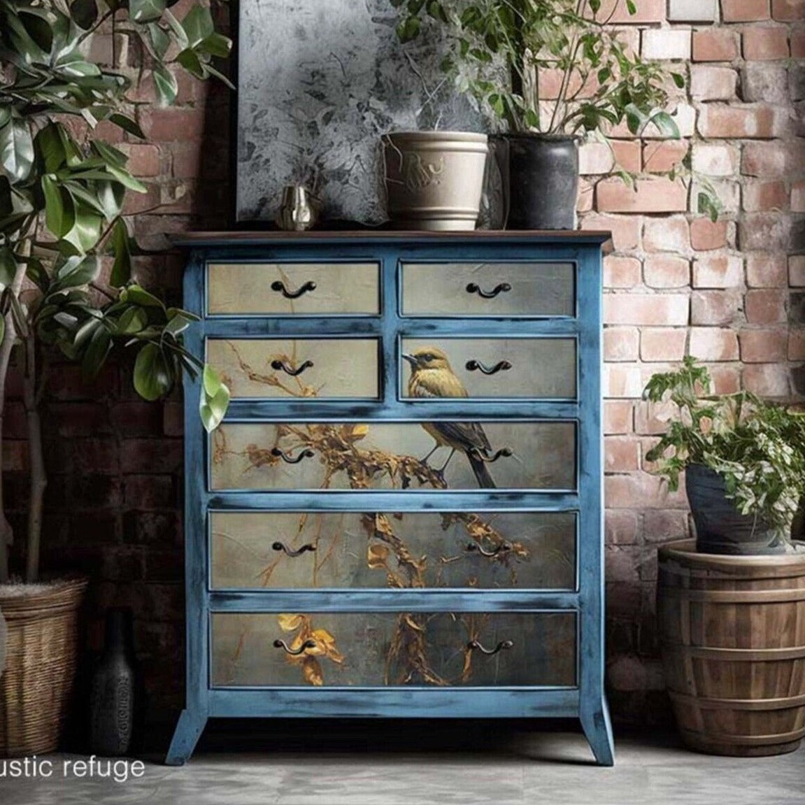 RUSTIC REFUGE- A1 Fiber Paper for Decoupage - LARGE - 59.4cm x 84.1cm - Re-Design with Prima