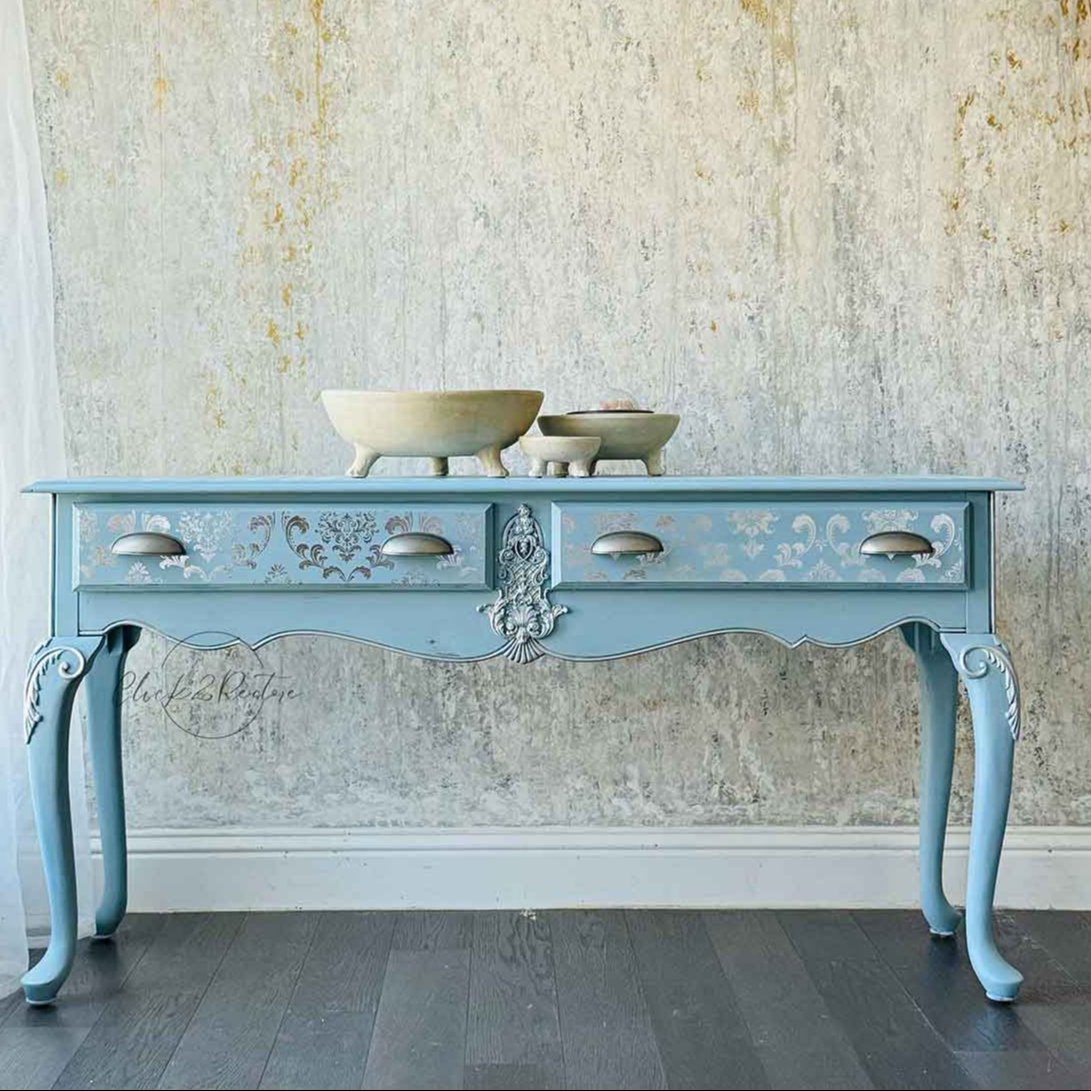KACHA Silver House Of Damask - 18" x 24" - Redesign Decor Transfer Decal