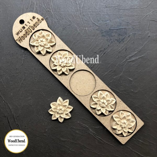 SMALL EXOTIC FLOWER 2cm x 3cm Decorative Antique Moulding Applique WoodUbend #1116