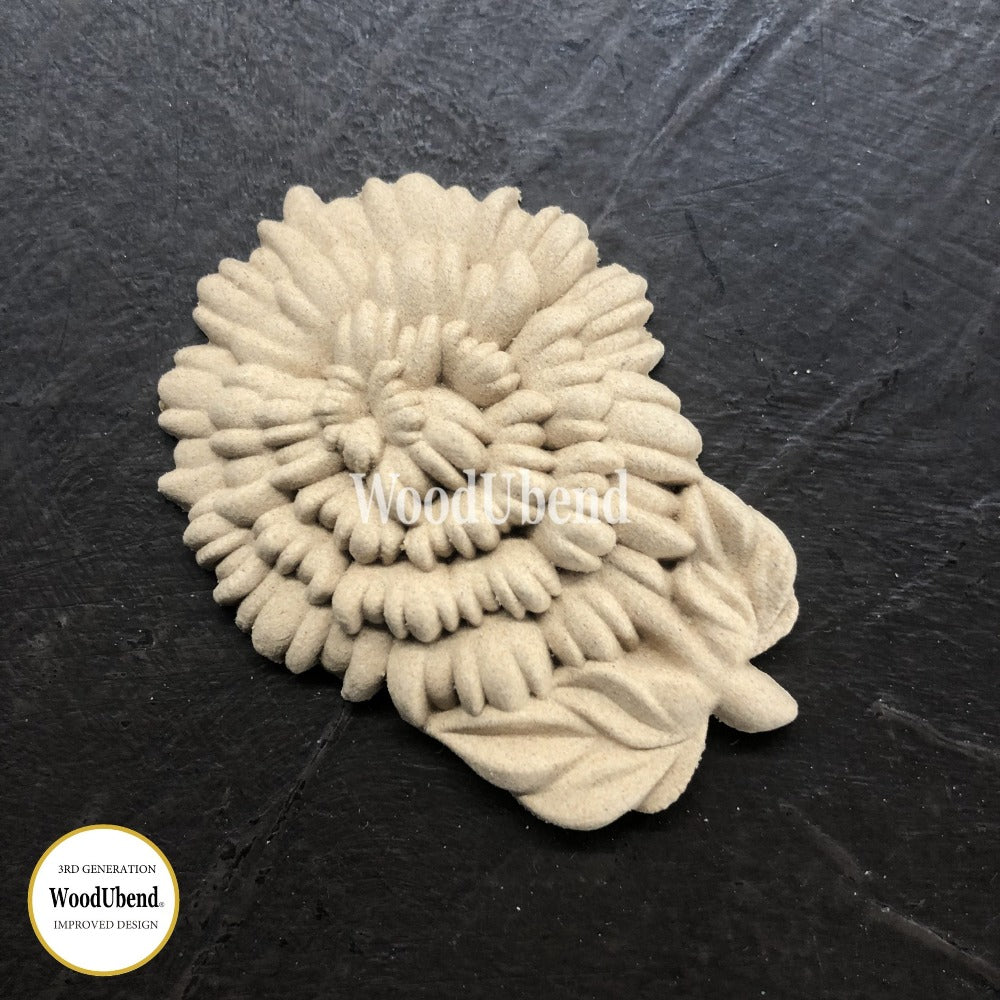 CARNATION FLOWER Decorative Antique Moulding Applique WoodUbend #2122