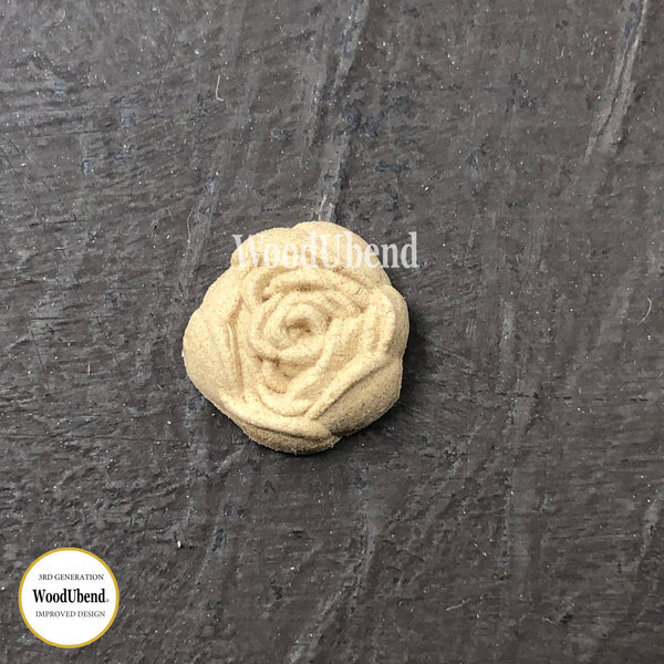 SMALL ROSE Pack of 5 Decorative Antique Moulding Applique WoodUbend 0321