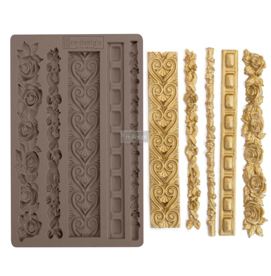 ELEGANT BORDERS Decor Mould Re-Design with Prima 8" x 5"