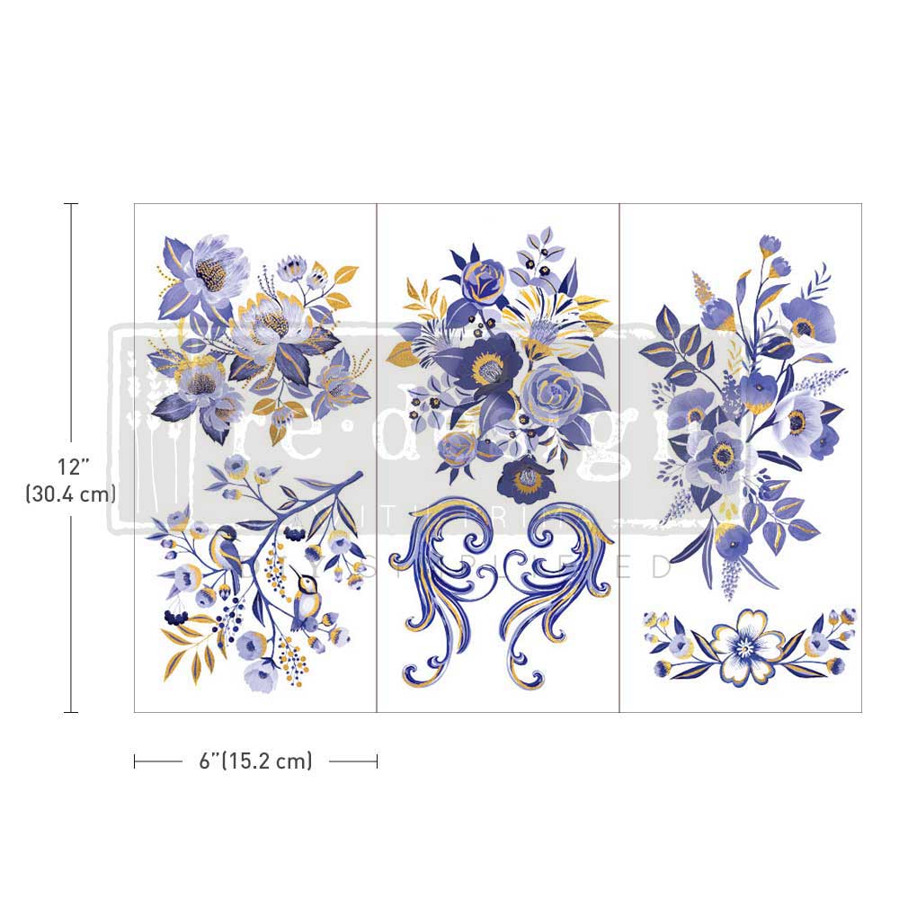JULIET - 3 sheets - 15cm x 30cm each - Redesign Decor Transfer Decal