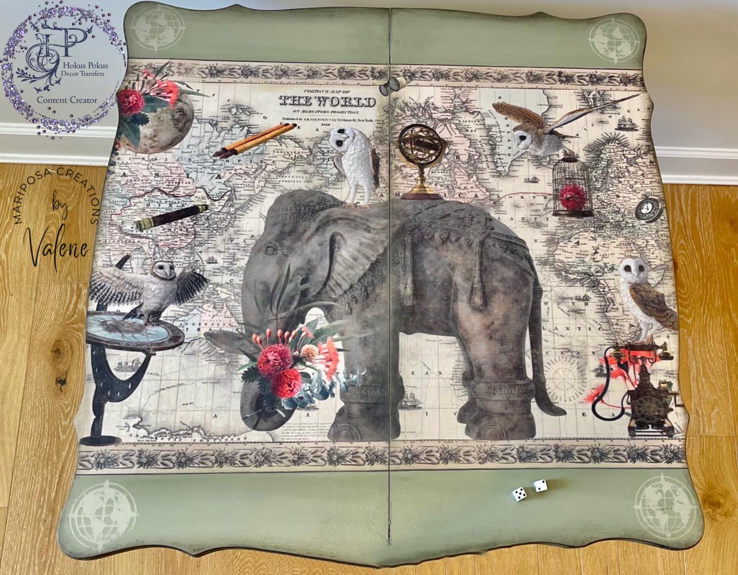 AROUND THE WORLD - 33.6cm x 23.2cm x 3 Sheets - Hokus Pokus Rub On Decor Transfer Decal