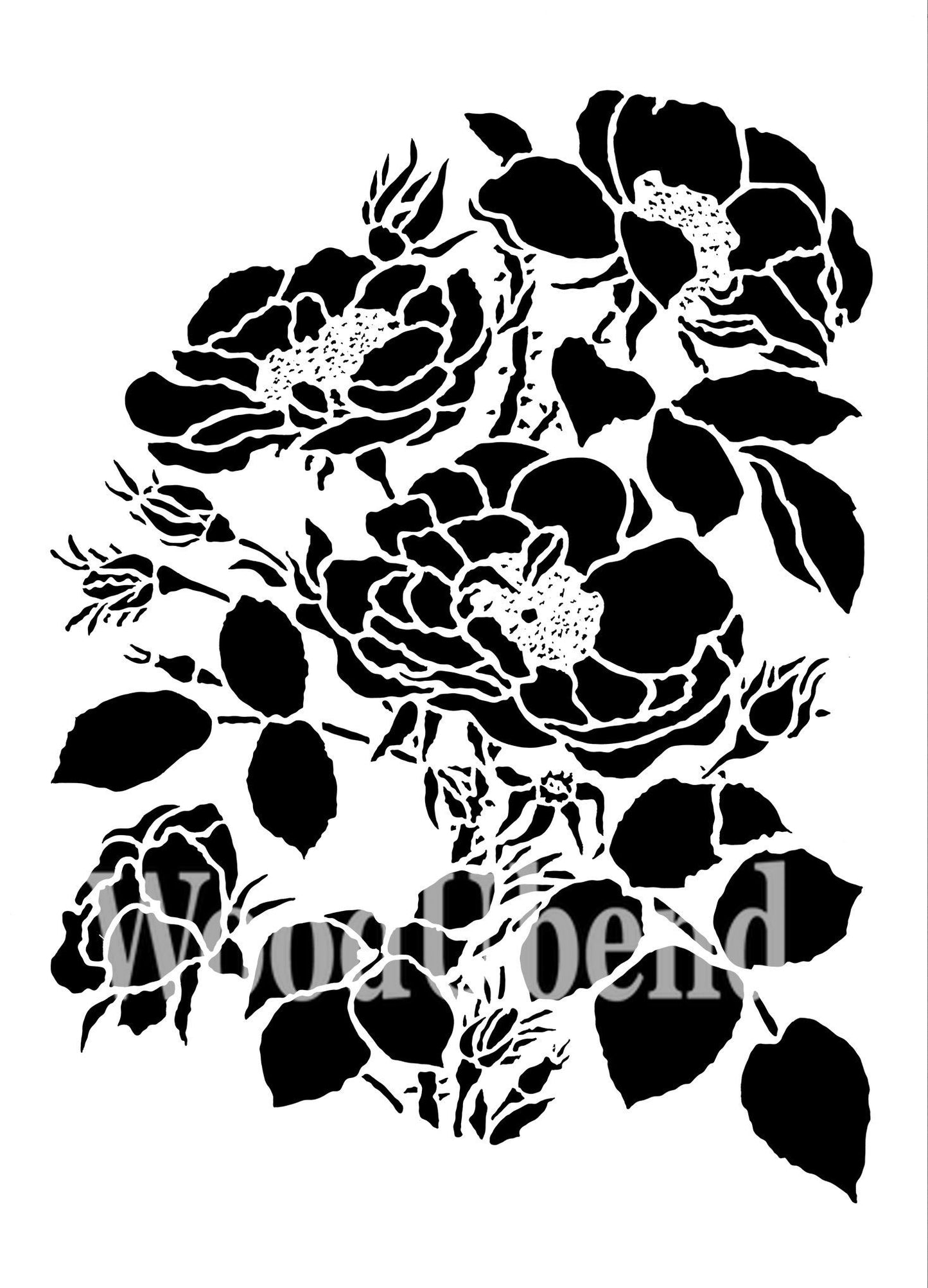 LOVELY LUSH POSEY Stencil - 25cm X 35cm