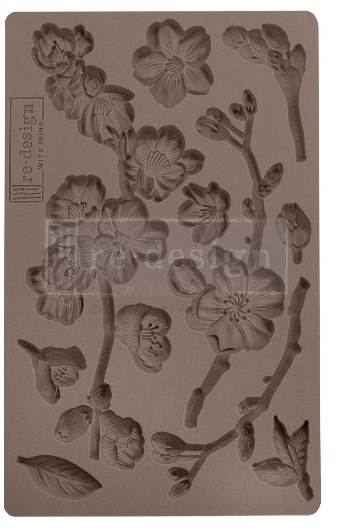 CHERRY BLOSSOMS Decor Mould Re-Design with Prima 8" x 5"