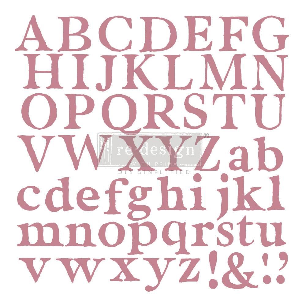CLEAR CLING DECOR STAMP - Alpha - ReDesign with Prima - 58 piece