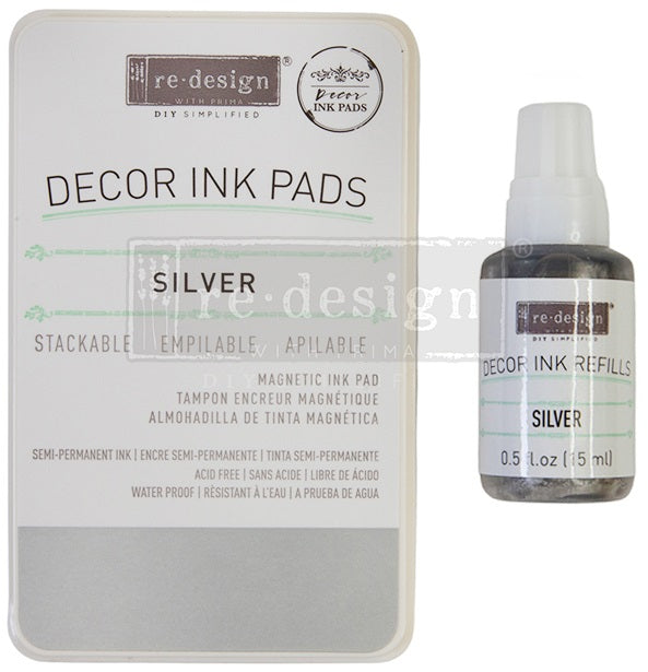 Decor Ink Pads and Refills - Silver - ReDesign with Prima