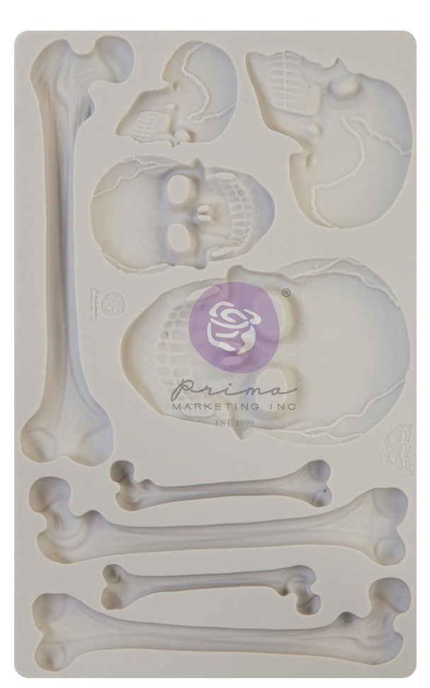 SKULLS AND BONES Decor Mould Re-Design with Prima 5" x 8"