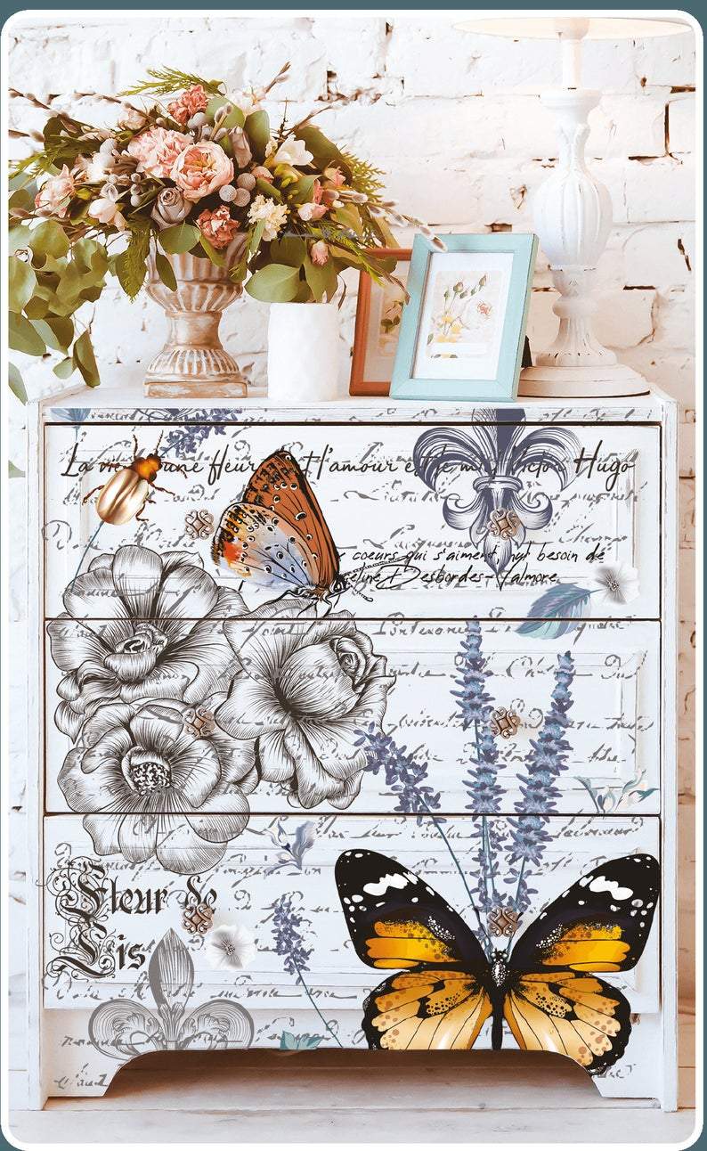 PAPILLON - 23" x 34" - Hokus Pokus Rub On Decor Transfer Decal