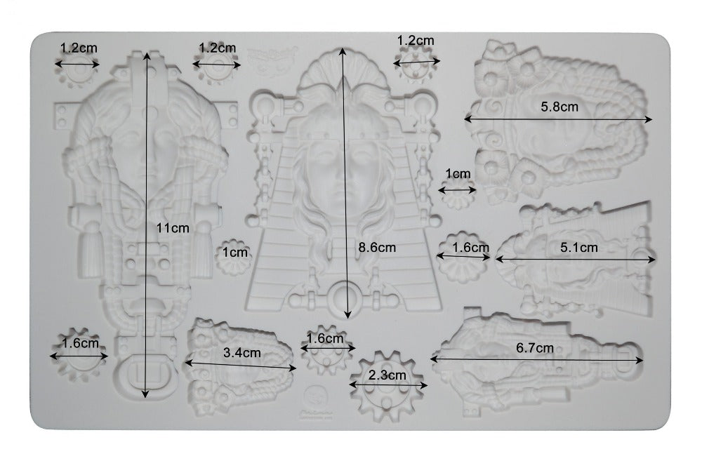 QUEEN OF STEAM Decor Mould Re-Design with Prima 8" x 5"