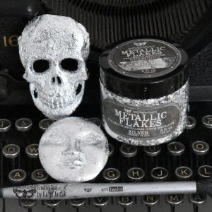 SILVER - Metallic Metal Gilding Flakes - Finnabair Art Ingredients - 150ml
