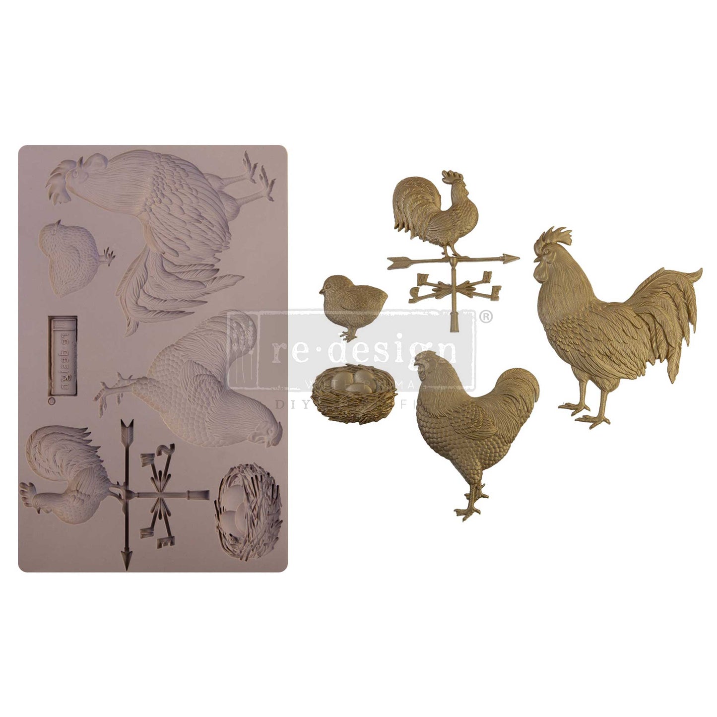 SUNNY MORNING FRIENDS Decor Mould Re-Design with Prima 8" x 5"