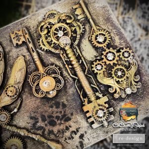 MECHANICAL LOCK & KEYS STEAMPUNK Decor Mould Re-Design with Prima 5" x 8" - Moulds - Baillea's Interiors -