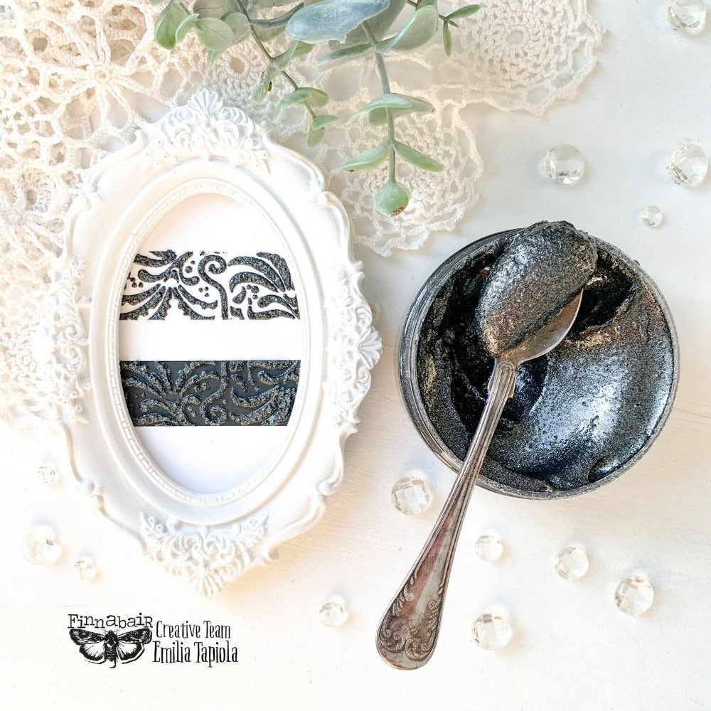 SPARKLING ONYX Jewel Effect Paste, Art Extravagance, Mixed Media - Raised Stencil Medium, 100ml