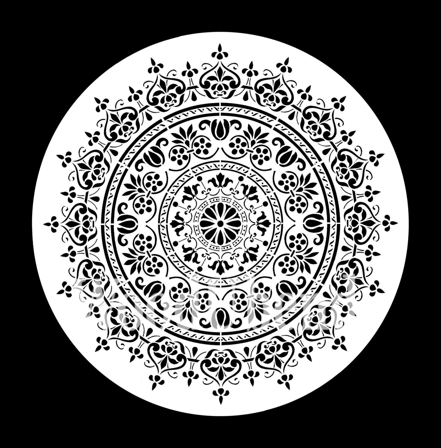 WOODU MANDALA SMALL Stencil - 30cm X 30cm - Stencil - Baillea's Interiors -