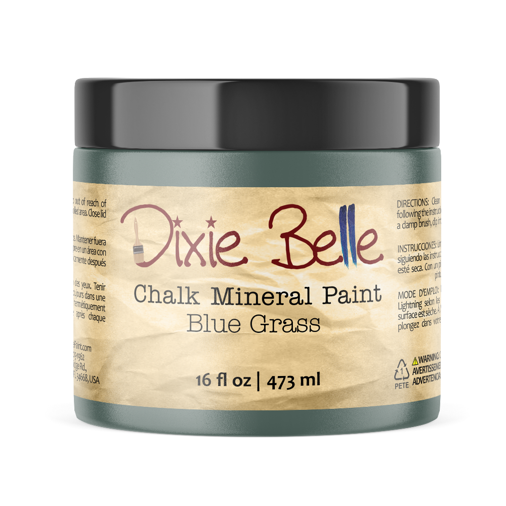 Muted teal chalk mineral paint by Dixie Belle. Water-based, low VOC. Perfect for furniture upcycling