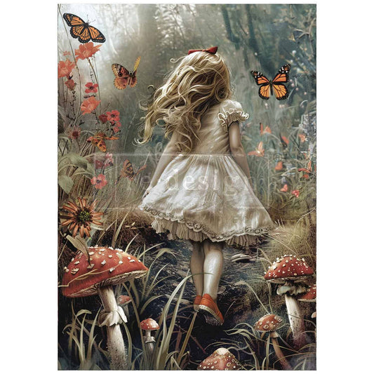 A1 Fiber Paper for Decoupage - Dreamlike Trails - Lost In Wonderland - 59.4cm x 84.1cm - Re-Design with Prima