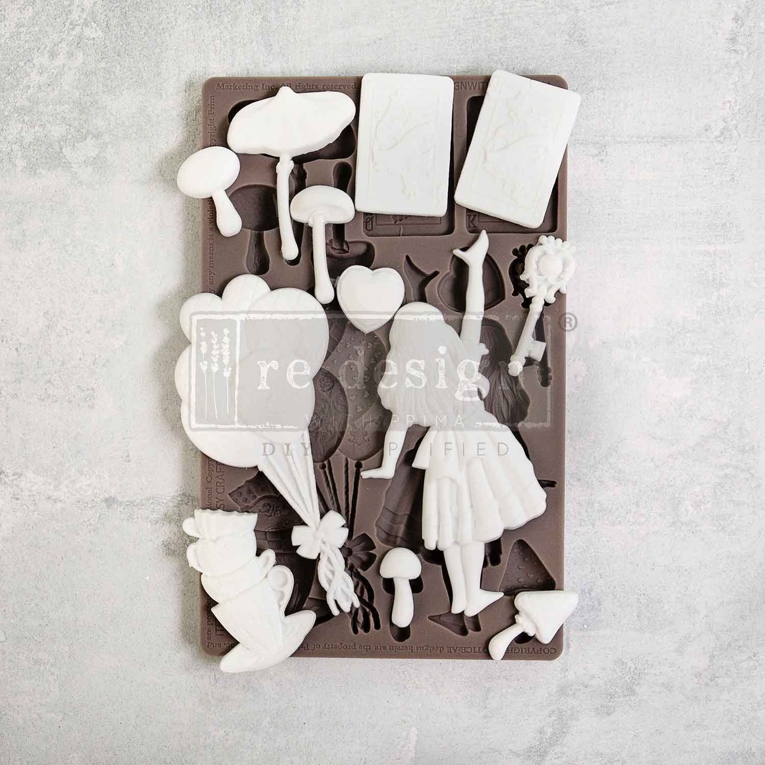 Whimsy Craft Chronicles - Wonderland Collection - Decor Mould Re-Design with Prima 8" x 5"