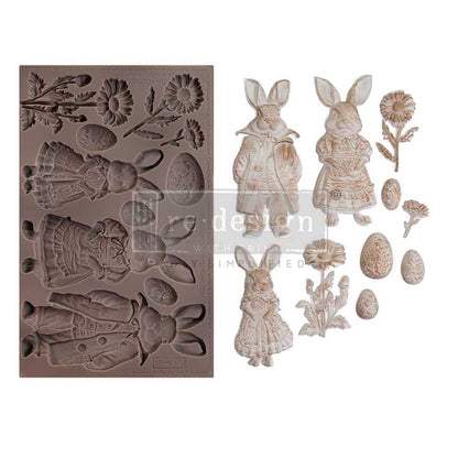 Springtime Bunny Decor Mould Re-Design with Prima 5" x 8"