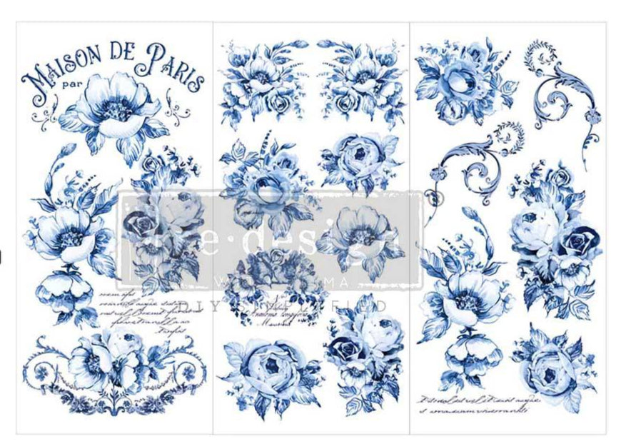 Spring Serenade - 3 sheets - 15cm x 30cm each  - Redesign Decor Transfer Decal